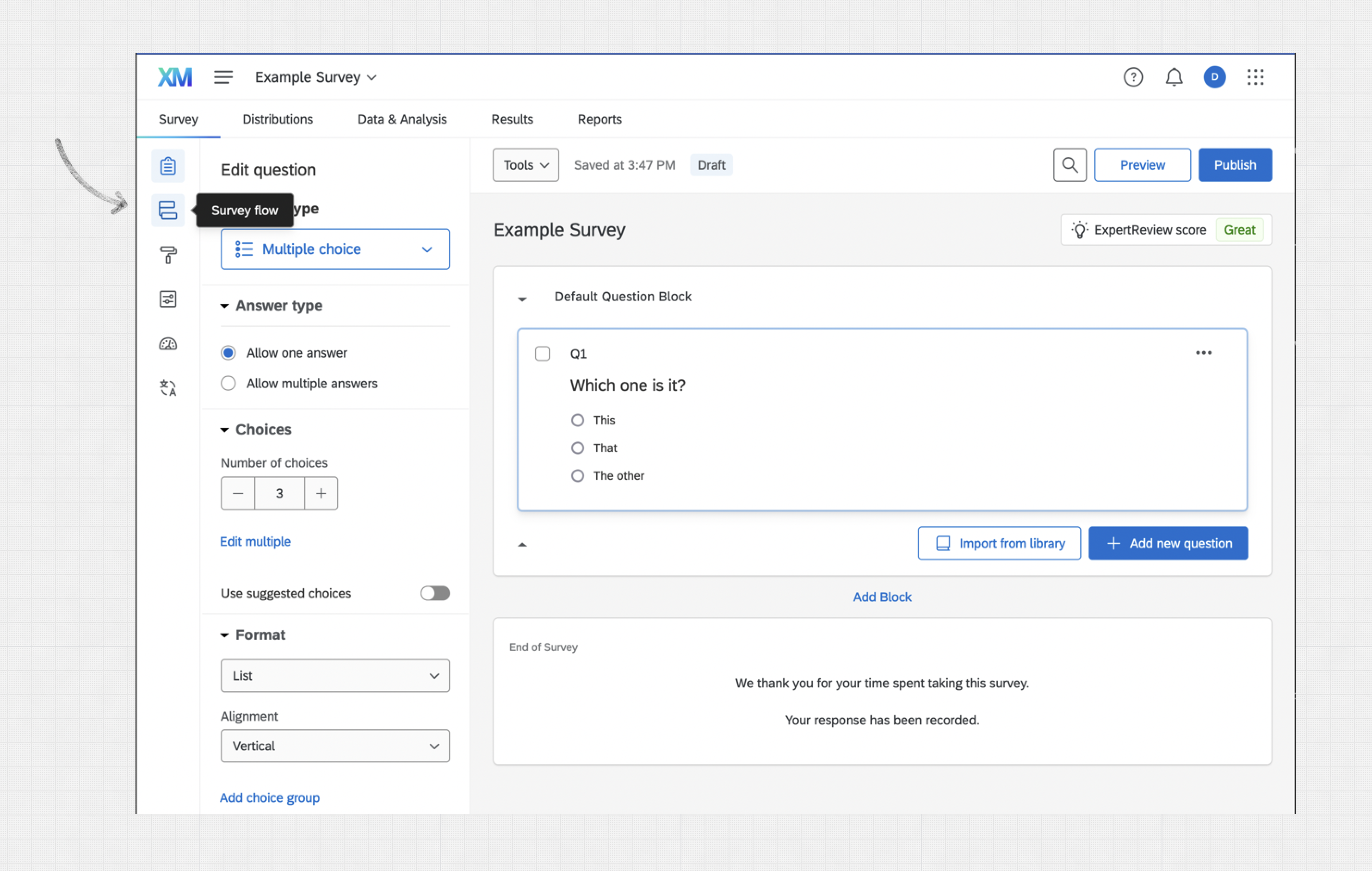 Qualtrics screenshot